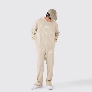 Unisex Custom Logo Embroidery <b>Hoodie</b> Tracksuit Oversized Boxy Style Plus Size Streetwear Puff Print Crop <b>Hoodie</b> <b>Men</b> Women - Product Image 1