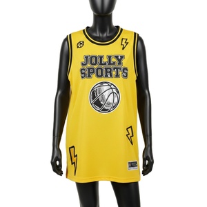 Camiseta de Baloncesto Deportiva para Mujer, de Secado Rápido, con Malla de Poliéster, Paneles Amarillos, Logotipo Personalizado Impreso, Transpirable - Product Image 1