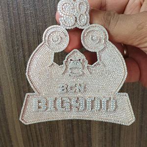 Ice Out Diamond Personnalisez le pendentif à breloque pour homme de style HipHop Finition en or rose 14 carats - Product Image 2