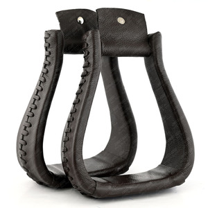 Étriers occidentaux larges équestres de haute qualité Équipement d'équitation longue durée pour les cavaliers équestres Étriers en cuir Couvertures classiques - Product Image 4