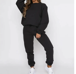 เสื้อสเวตเตอร์คอตตอนสำหรับผู้หญิงเสื้อสเวตเตอร์คอตตอนขนาดใหญ่ปักลายคอกลมเสื้อสเวตเตอร์คอกลมมีฮู้ดกำหนดโลโก้ได้ตาม100% - Product Image 3