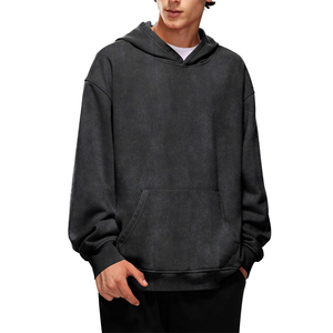 Sweat à capuche vintage délavé à l'acide pour homme Fabrication professionnelle Coupe régulière Pull d'hiver Sweat à capuche délavé à l'acide pour homme - Product Image 1