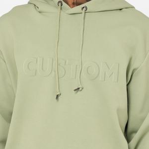Nuevo logotipo personalizado Hombres Sudadera con capucha Streetwear Sudaderas Ropa 100% Algodón Sudaderas con capucha en relieve en blanco - Product Image 5