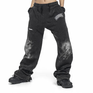 Pantalons de survêtement vintage pour hommes, style streetwear, coupe ample, coupe droite, effet délavé, broderie, pantalon en molleton - Product Image 5