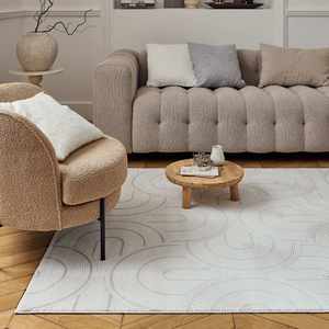 The <b>Rugs</b> Carmel <b>Cream</b>-<b>Grey</b> Geometric Area <b>Rug</b> 6070 80X150 cm Elegant & Stylish Set - Product Image 2