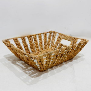 Plateau en jacinthe d'eau naturelle fait à la main pour le rangement de la salle de bain et la décoration domestique Plateau fonctionnel pour fruits et boissons - Product Image 6