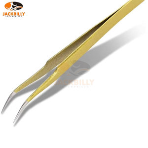 Pinzas de extensión de pestañas etiqueta privada-semicurvadas, logotipo y color personalizados, envío rápido OEM, probado a mano al por mayor - Product Image 4