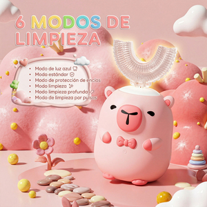 Spazzolino Elettrico Automatico per Bambini Capybara con 2 Testine a Forma di U, Morbido, Alimentazione USB Tipo-C, LED - Product Image 1