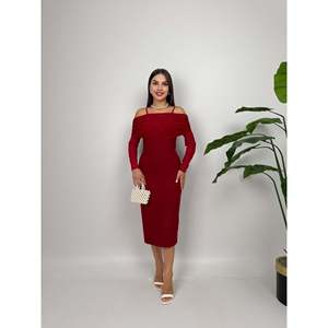 MissJANELL Vestido largo blanco con tirantes de tul y detalles de perlas para mujer, elegante vestido de noche para fiesta, mezcla de poliéster y elastano - Product Image 1