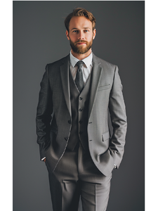 Fashion Men's 3 Piece <b>Suit</b> Set with Blazer Waistcoat Pants Slim Fit Business Office Wear Wedding Ceremony Reception Banquet - Product Image 3