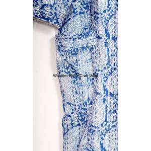 Robe matelassée de style kimono japonais pour femmes, en coton biologique floral, broderie kantha, veste multicolore, faite à la main, hiver printemps - Product Image 3