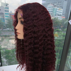 Vente en gros de haute qualité Remy vietnamien en vrac longs cheveux bouclés dentelle fermeture perruque noir brun couleur - Product Image 1