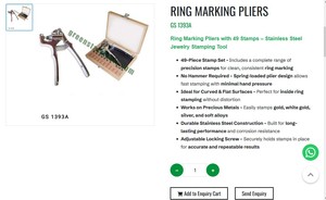 Ring Marking Pliers 49 Stamp <b>Set</b> Stainless Steel Jewelry Stamping Tool |Item No GS-1393A - Product Image 3