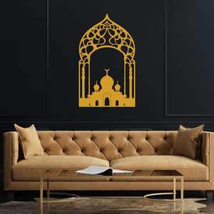 Decoración de Mesa con Diseño de Mezquita y Luna Creciente Dorada para Ramadán, Eid y Decoración del Hogar Islámica con Intrincado Diseño Geométrico - Product Image 6