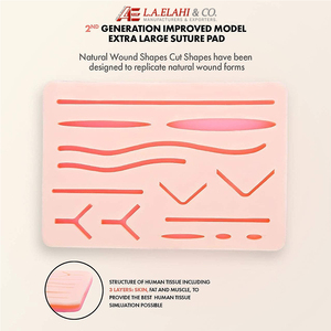Kit de pratique manuel SET 6 en acier inoxydable pour sutures cutanées, couche de maille verticale, 2026, pour étudiants en médecine, vétérinaires, infirmières - Product Image 4