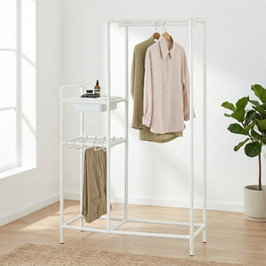 Estante de pantalones de Metal moderno OEM para almacenamiento en el hogar, organizador de lavandería colgante para dormitorio con contenedores de muebles para el hogar, contenedores fabricados - Product Image 6