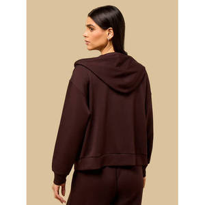 Sweat à capuche uni avec fermeture éclair - Mélange de polyester - Product Image 3