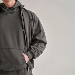 Personnalisé vierge bouton surdimensionné plaine Streetwear sweat à capuche design français éponge 100% coton haute qualité 400 gsm poids lourd à capuche - Product Image 4