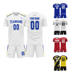 Maillots de football à sublimation personnalisée 100% polyester col en V à séchage rapide manches courtes unisexe adulte - Product Image 1