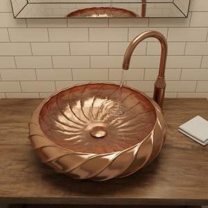 Évier en cuivre de qualité supérieure à épaisseur importante avec un design moderne, personnalisable pour les cuisines très fréquentées nécessitant une durabilité - Product Image 6