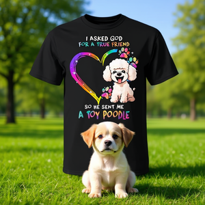 Toy Poodle Is My Best Friend Tie Dye Heart T-shirt pour amoureux des chiens - Product Image 3
