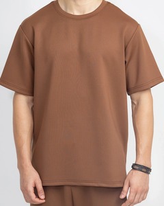 Camiseta de algodón de timbre 100% de alta calidad para hombre, camiseta de gran tamaño con hombros descubiertos, color sólido, serigrafiada personalizada, camiseta para hombre - Product Image 3