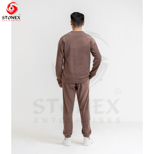 High Quality Lightweight Fleece Jogger Set Custom Logo Men's Sweatpants Casual Style with <b>Elastic</b> Waist Closure - Product Image 4