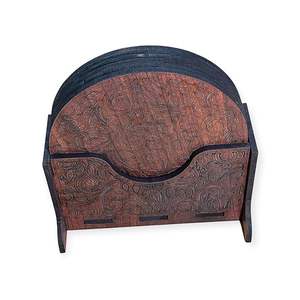 Sous-verres en bois de qualité supérieure, qualité d'exportation, style bohème fait main, écologiques, design personnalisé pour la décoration de la maison et des restaurants - Product Image 2