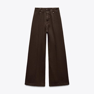 Pantaloni in <span class=keywords><strong>Denim</strong></span> svasati Casual e Sexy da donna con vestibilità ampia in vita rialzata e chiusura con cerniera frontale e chiusura a gancio Jeans alla moda - Product Image 1