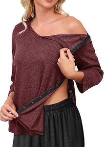 เสื้อเชิ้ตแขนยาวสำหรับฟื้นฟูการผ่าตัดหลังการผ่าตัดเข้าท่าคีโมแบบเปิดชายและหญิงเสื้อเชิ้ตใส่สบาย - Product Image 5