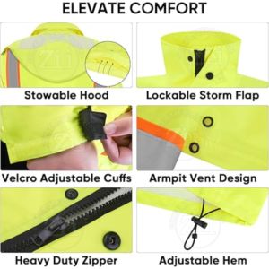 Veste de sécurité bicolore jaune, résistante aux coupures, classe 1 EN, protection contre les vapeurs, polaire en coton, haute visibilité, réfléchissante, vêtements de travail à LED clignotants - Product Image 3