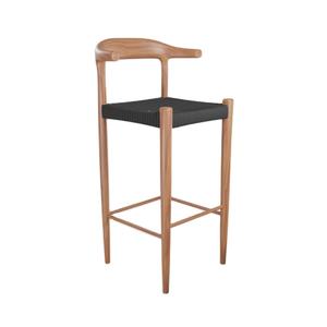 Silla de Bar de Madera de Teca con Acabado Natural Hecha a Mano, Taburete de Madera para Barra de Cocina, Cafetería, Restaurante, Muebles al por Mayor OEM - Product Image 1