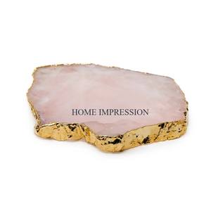 Custom Logo Hand Painted Personalized Coaster Set of 4 <b>Round</b> Solid Marble <b>Table</b> Decoration <b>Mats</b> and Pads for Wedding Party Decor - Product Image 2