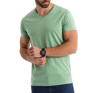 Camiseta Hip Hop con Cuello en V, Personalizable, de Color Sólido, sin Costuras, 170/210 Gsm, Tejido Elástico Transpirable de Alto Gramaje, Teñido Liso - Product Image 1