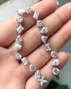 Bracelet de tennis classique en or massif pour femmes forme mixte diamant bijoux fins bracelet pour fête porter idée cadeau - Product Image 1