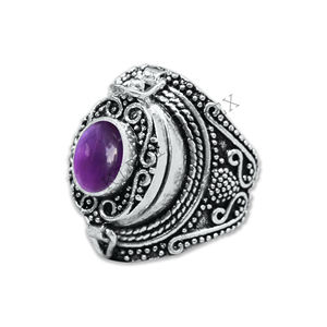 Bohemian Simple Classic Design Compartment Brass Rings For Women And Girls Silver Plated Assorted Crystal Gemstone Fashion Rings - Product Image 5