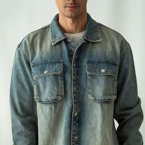 Chemise en jean à bas prix style différent pour hommes matériau Druable chemise en jean pour hommes écologique chemise en jean pour hommes à la mode fabriquée en usine - Product Image 4