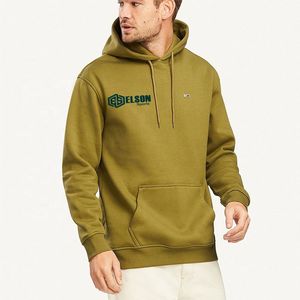 เสื้อฮู้ดแขนยาวสำหรับผู้ชายผ้าคอตตอน100% แบบสวมหัวผ้าระบายอากาศได้ดีผลิตตามสั่ง - Product Image 1