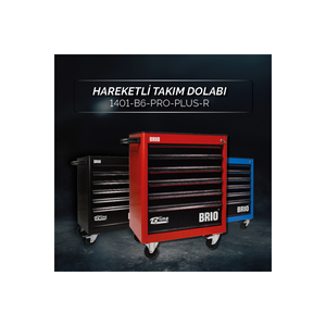 Movable Wheeled <b>Tool</b> <b>Cabinet</b> Cart 6 Lockable Drawers Pro Plus 248-Piece Set Red Metal - Product Image 3