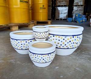 [Leo Nguyen Le] - Macetas de Arcilla para Suculentas, Económicas, para Interiores y Exteriores, Coloridas, de Cerámica Esmaltada - Product Image 1