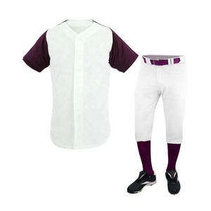 Ropa deportiva de béisbol de tamaño y color personalizada OEM, uniforme liso de ajuste regular, uniforme transpirable de talla grande - Product Image 4