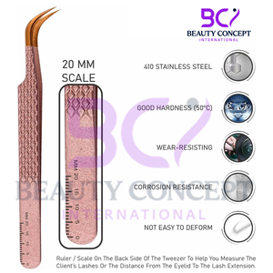 Pince à épiler durable et antistatique pour extension de cils incurvés Pince à épiler facile à saisir pour artistes en acier inoxydable Pince à épiler greffée pour salon Pointe de volume - Product Image 4