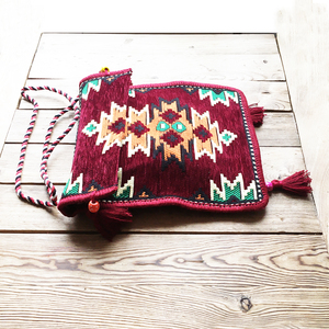 Sacoche Anatolian Oriental à motifs authentiques, sacoche Heybe, sac de selle ankara Rose Madder - Product Image 4