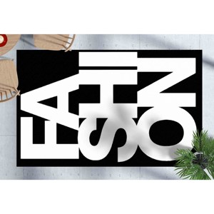 Tapis de mode noir et blanc : Décoration moderne imprimée en 3D, tapis doux non tissé - Product Image 2