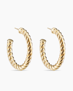 Pendientes de aro de cable esculpidos para joyería de moda de mujer Joyería chapada en oro de 18K Sin pendientes de diamantes - Product Image 1