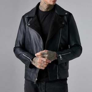 Handsome Look Adjustable Size Factory Made <b>Men's</b> Leather <b>Jacket</b> Heavyweight Customize Packing <b>Men's</b> Leather <b>Jacket</b> - Product Image 3
