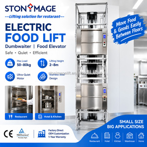 STONIMAGE Monte-charge Électrique 2~8m 50-80kg Petit Monte-charge Alimentaire pour Restaurant, Hôtel, Cuisine, Transport de Matériaux - Product Image 2
