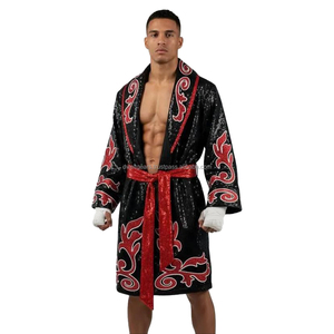 Fabricant de robes de boxe, robe de cérémonie à capuche en satin personnalisée, fournisseur en gros, qualité supérieure - Product Image 2