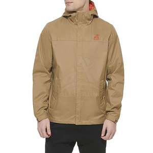 Recién llegado, chaquetas cortavientos para hombre, cuello levantado, lona impermeable a prueba de viento para invierno, logotipo frontal con capucha, MOQ bajo, tamaño adulto - Product Image 6