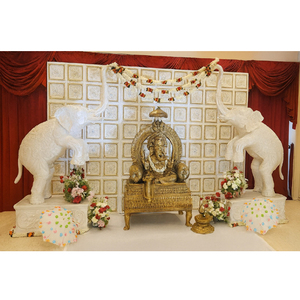 Estatua de Ganesha dorada moderna para configuración de escenario de boda precio de fábrica gran decoración de ambiente indio recién llegado al Reino Unido - Product Image 1